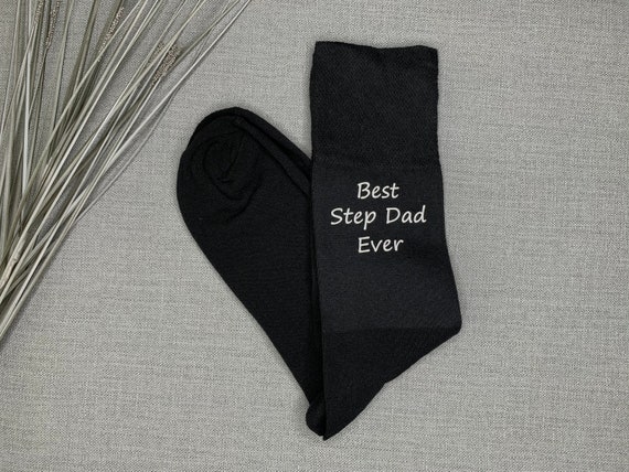Step Dad Socks Mens Black Socks Awesome Step Dad Fathers Day Present Birthday Christmas