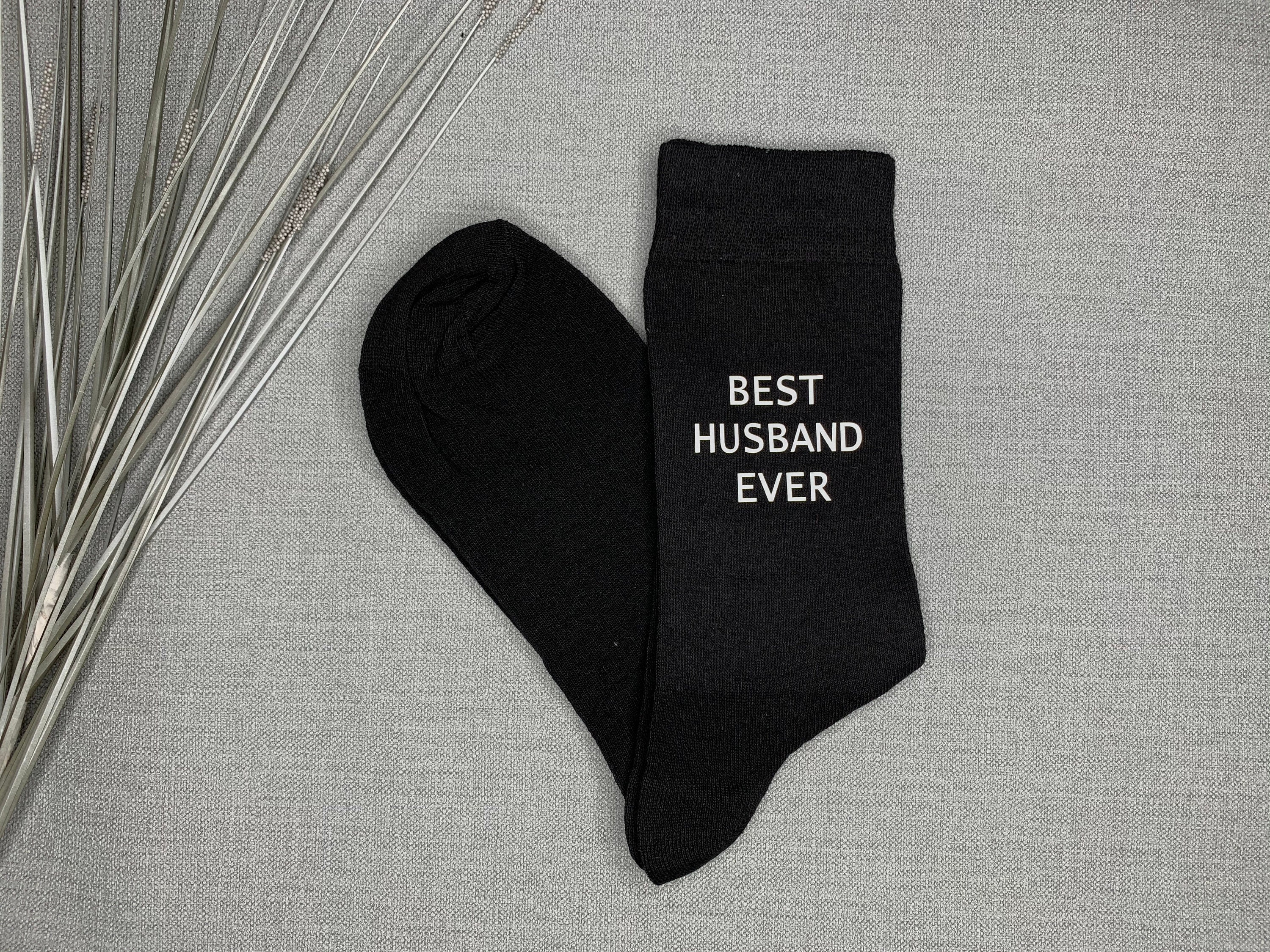 Image of Best Husband Ever Socks Mens Black Dad Valentines Day Present Birthday Christmas Gift From Wife Stocking Filler