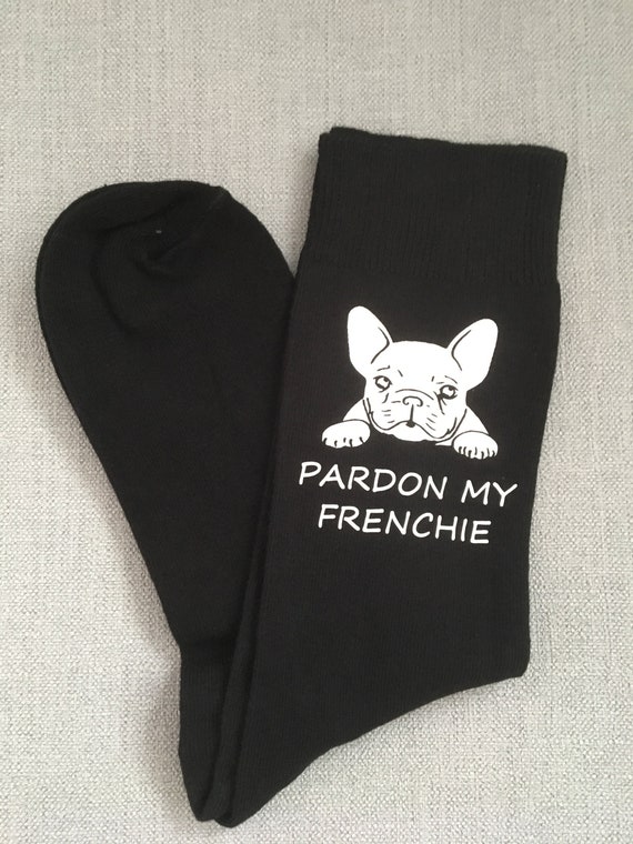 Pardon My Frenchie Black Tote Bag Vinyl Printed French Bulldog Christmas Gift
