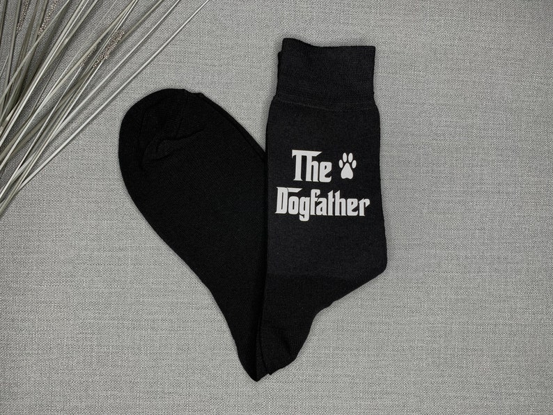 Dogfather Socks, Fathers Day Gift from the Dog, Vinyl Printed Men's Socks, Birthday Gift From the Dog, Dog Dad, Christmas Socks