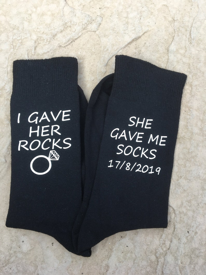 Groom Wedding Day Socks I Gave Her Rocks She Gave Me Socks - Etsy UK