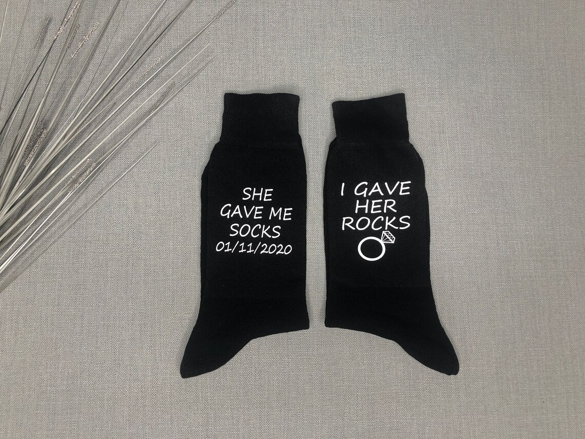 Groom Wedding Day Socks I Gave Her Rocks She Gave Me Socks Etsy