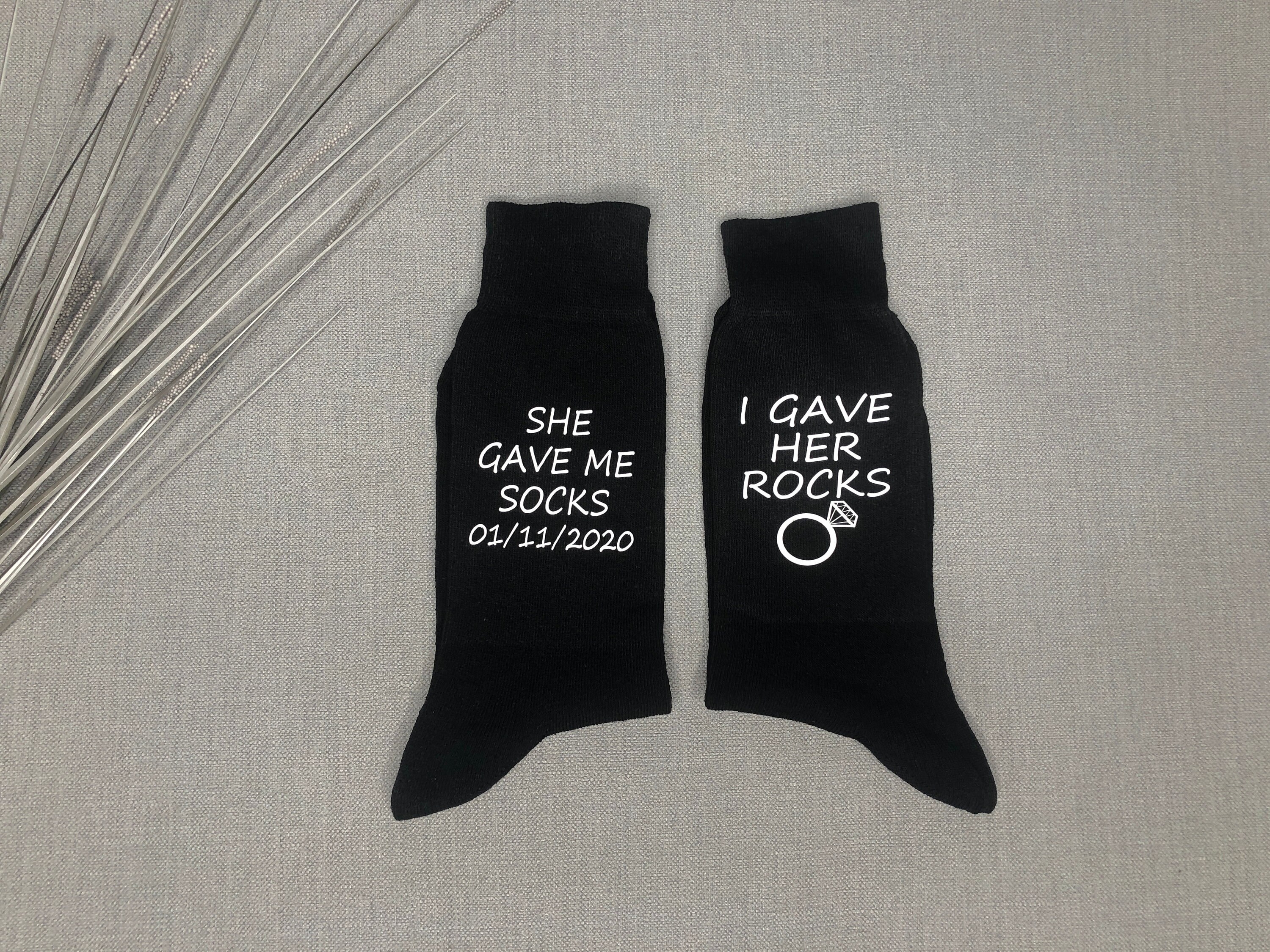 Image of Groom Wedding Day Socks I Gave Her Rocks She Me Gift From Bride For On Vow Renewal Anniversary