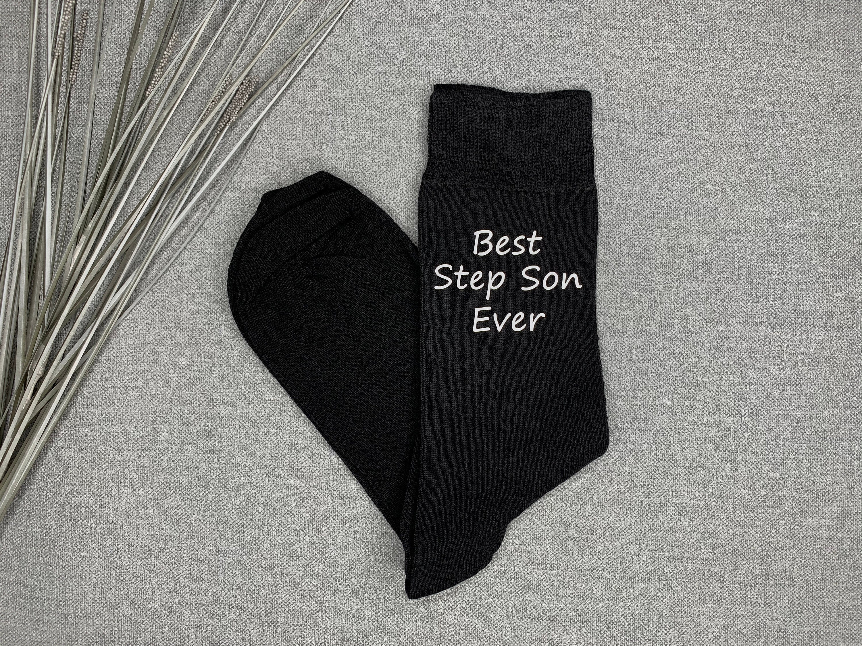 Image of Best Step Son Ever Mens Socks Christmas Gift Birthday Vinyl Printed