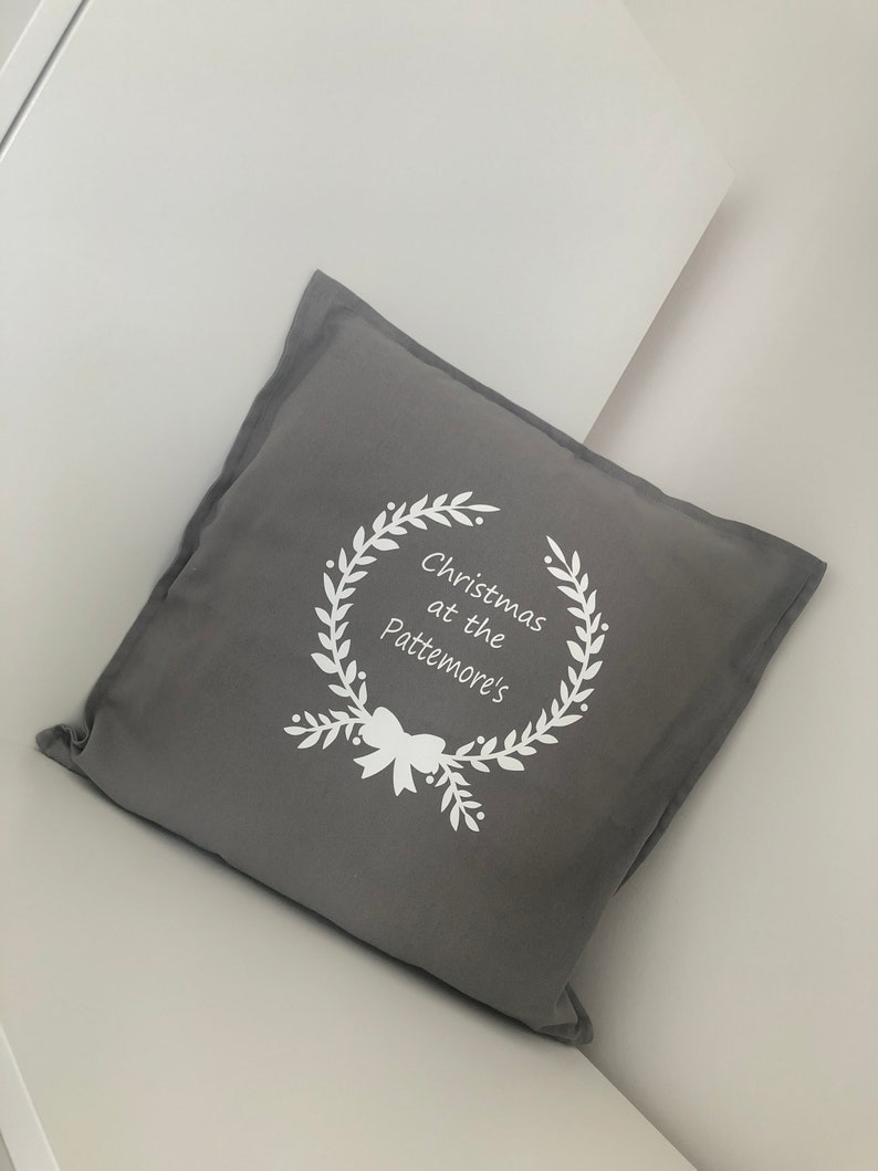 Christmas Cushion Cover Personalised Grey Cushion Cover Etsy UK