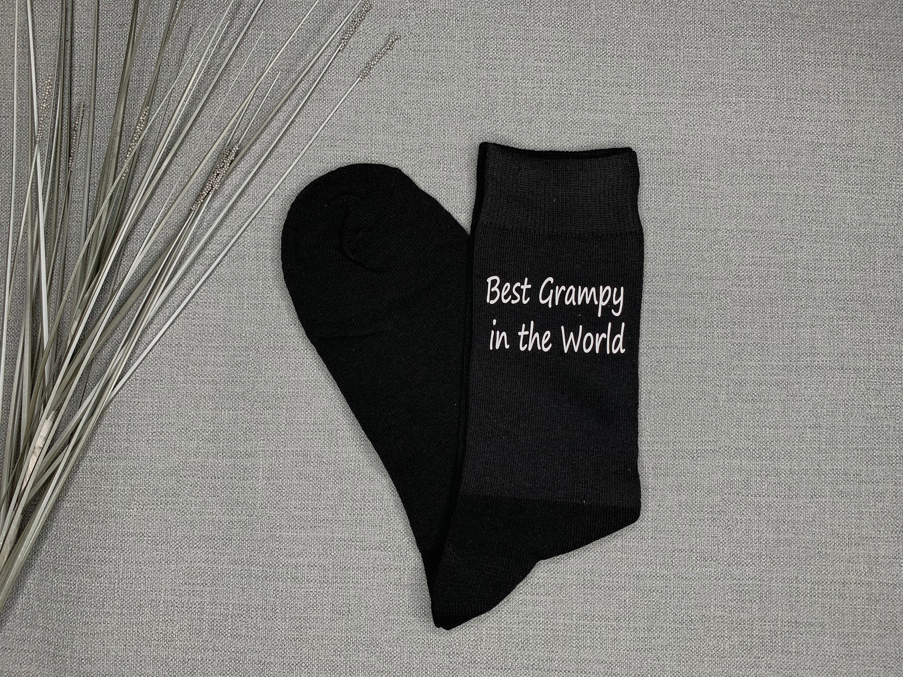 Image of Best Grampy, Mens Black Socks, Vinyl Printed, Grandad Christmas Birthday Socks