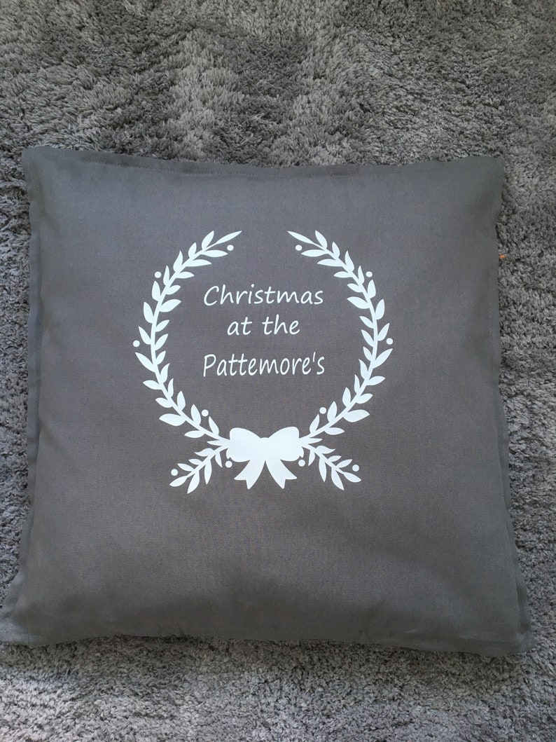 Christmas Cushion Cover Personalised Grey Cushion Cover Etsy UK