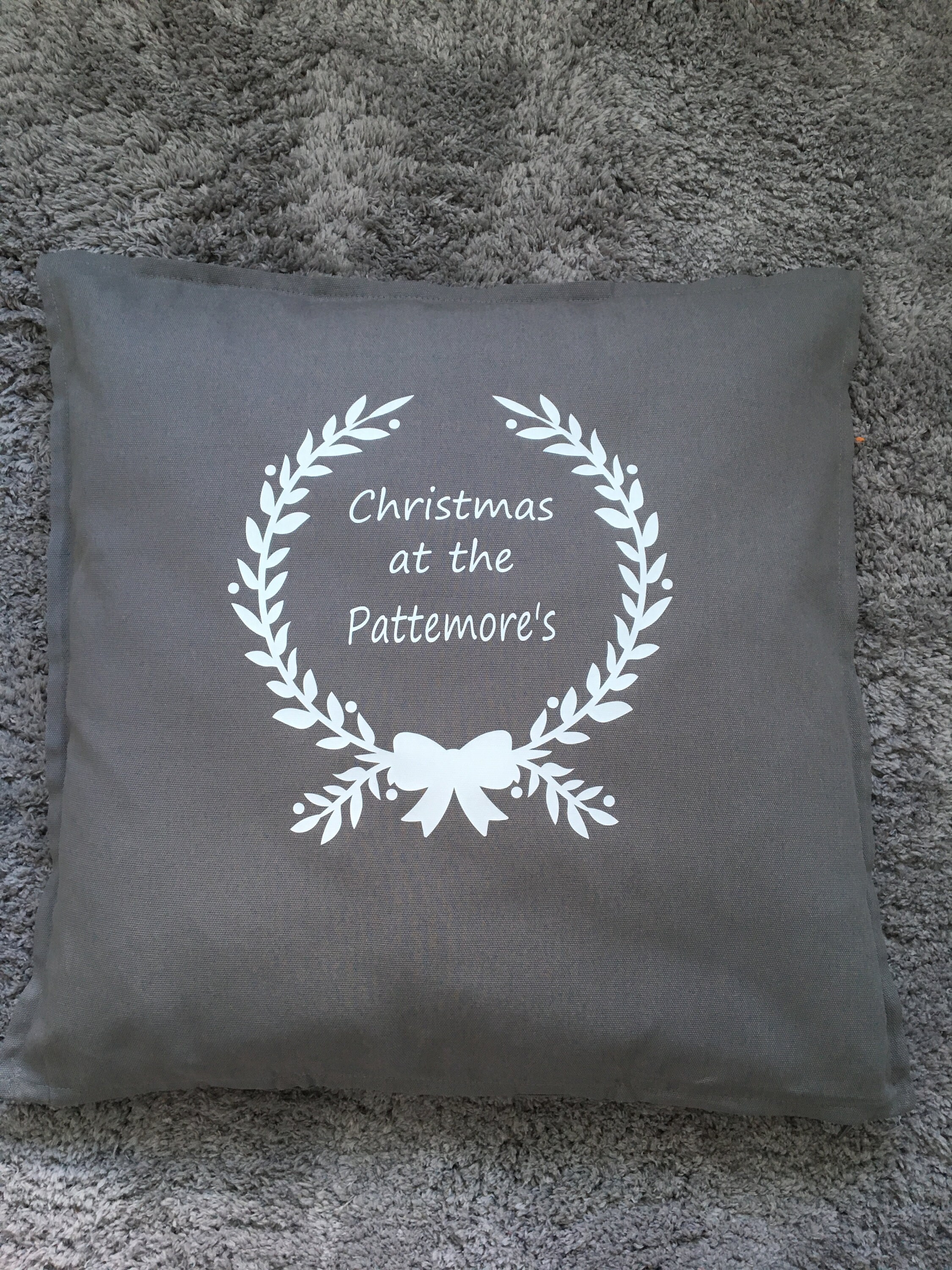 Christmas Cushion Cover Personalised Grey Cushion Cover Etsy UK
