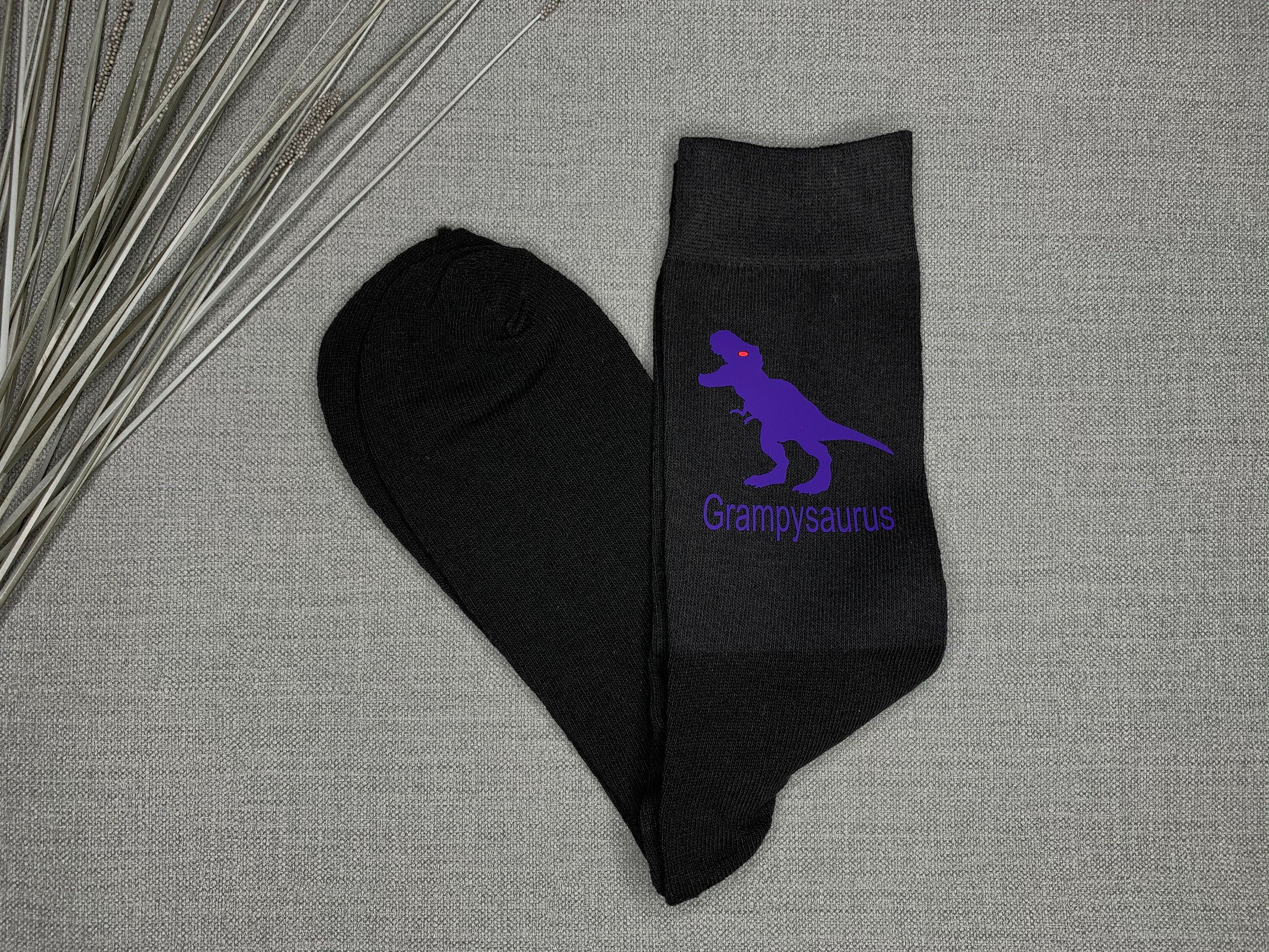 Image of Grampy Dinosaur Mens Grandadsaurus Novelty Socks Fathers Day Gift Birthday Christmas Idea
