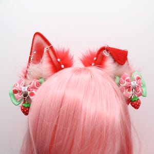 Strawberry Red Puppy Ears - Dog Ears Headband, Faux Fur Realistic Puppy Ears, Cosplay Ears, Puppy Petplay, Bendable Furry Ears, Therian Ears