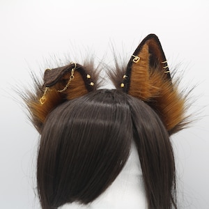 Brown Puppy Ears - Puppy Dog Ears Headband, Neko Cat Ears, Faux Fur Realistic Puppy Dog Ears, Cosplay Anime Ears, Petplay Puppy MTO
