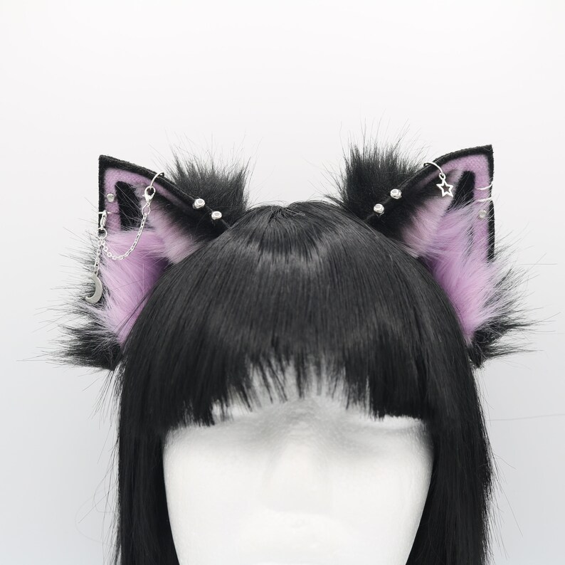 Lunar Goth Cat Ears and Tail Set - Ears and Tail Set, Cat Ears Headband ...
