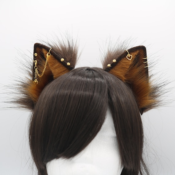 Brown Fluffy Kitty Cat Ears - Cat Ears Headband, Neko Ears  display picture 1