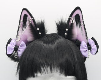 Lunar Goth Puppy Dog Ears - Dog Ears Headband, Neko Cat Ears, Faux Fur Realistic Puppy Dog Ears, Cosplay Anime Ears, Petplay Puppy MTO