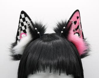 Emo Scene Puppy Ears - Dog Ears Headband, Faux Fur Realistic Puppy Ears, Cosplay Ears, Puppy Petplay, Bendable Furry Ears, Cat Ears, Therian