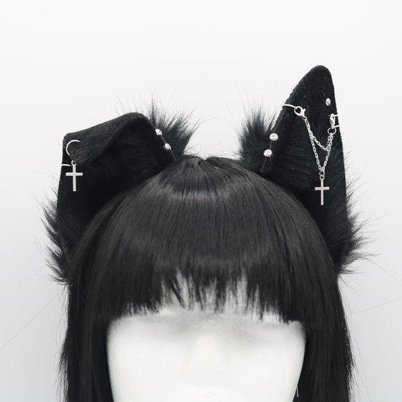 Black dog ears headband discount