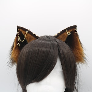 Brown Kitty Cat Ears - Cat Ears Headband, Neko Ears, Faux Fur Realistic Kitty Ears, Cosplay Anime Ears, Petplay Kitten MTO