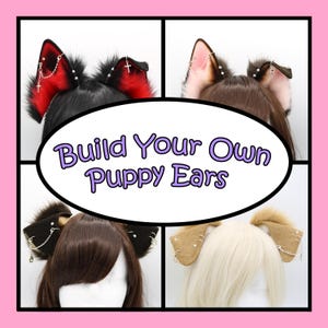 Build Your Own Puppy Ears - Dog Ears Headband, Faux Fur Realistic Puppy Ears, Cosplay Ears, Puppy Petplay, Bendable Furry Ears, Floppy Ears