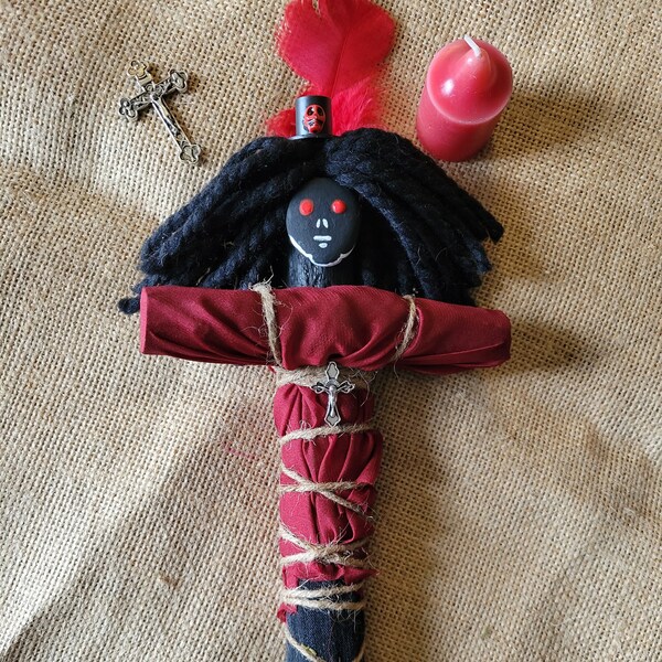 Voodoo Doll Papa Legba, authentic and original New Orleans inspired, a Loa altar doll important intermediary between voodoo and humanity