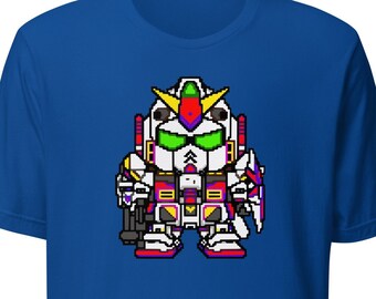 Gundam T-Shirt, 80er Mecha Roboter Dot Art Tee
