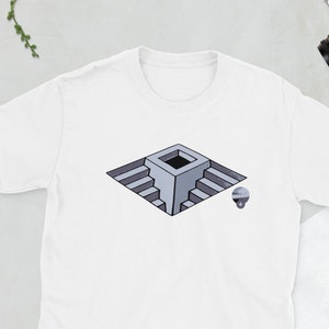 Illusione ottica Scatola quadrata Buco nero Strisce Simmetriche Scale Tunnel Cyberpunk Cybergoth Rave Camicia (Nero/Bianco) - T-shirt AOP unisex