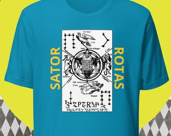 Sator Arepo T-shirt Tenet Opera Rotas Tee Alchemy Lovers T-shirt, Wiccan apparel, occult fashion, Esoteric Clothing, Pagan Clothes Magic