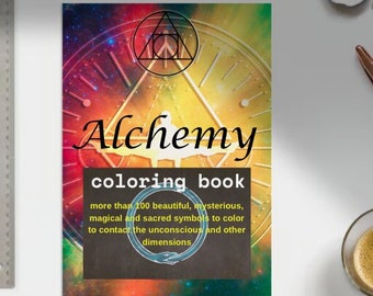 Alchemy Coloring Book, Sacred Geometry, Mandala (Digital Download)