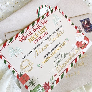 Carta personalizada escrita a mano para Papá Noel / Carta de Nochebuena / Carta de Papá Noel / Carta personalizada para Papá Noel / Carta con caligrafía navideña