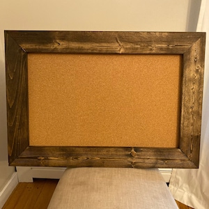 Rustic Wood Framed Corkboard | Bulletin Board | Farmhouse Cork Board |