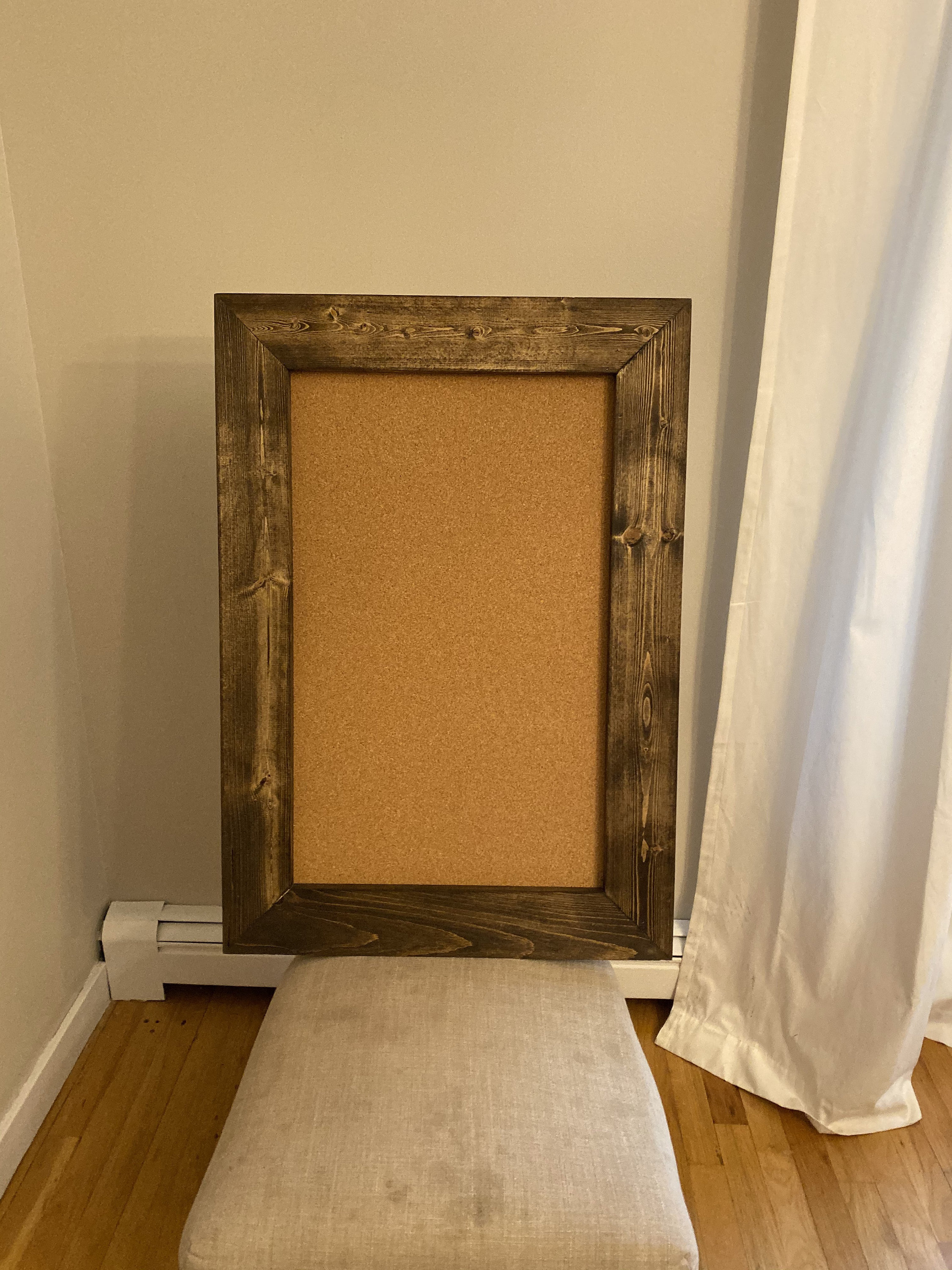 Rustic Wood Framed Corkboard Bulletin Board Farmhouse Cork Etsy