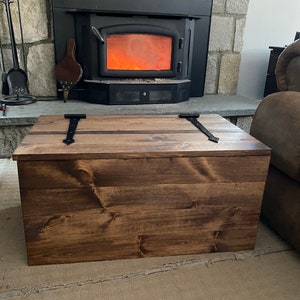 Farmhouse Wooden Chest / Storage Chest/  Rustic Stained Trunk / Hope Chest (Free shipping!)