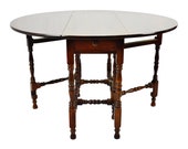 Antique William and Mary Style Drop Leaf Gateleg Table with Drawer