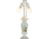 Vintage Hand Painted Opalescent Glass Table Lamp