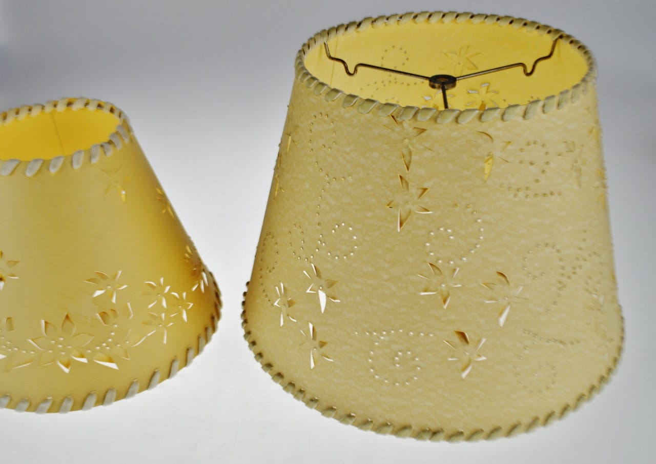 Vintage Perforated Paper Lamp Shades Set of 2 Etsy.de