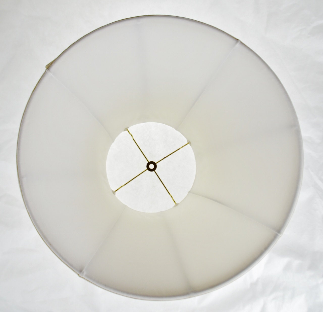Vintage Fabric Lined Bell Lamp Shade W Spider Reflector Fitter