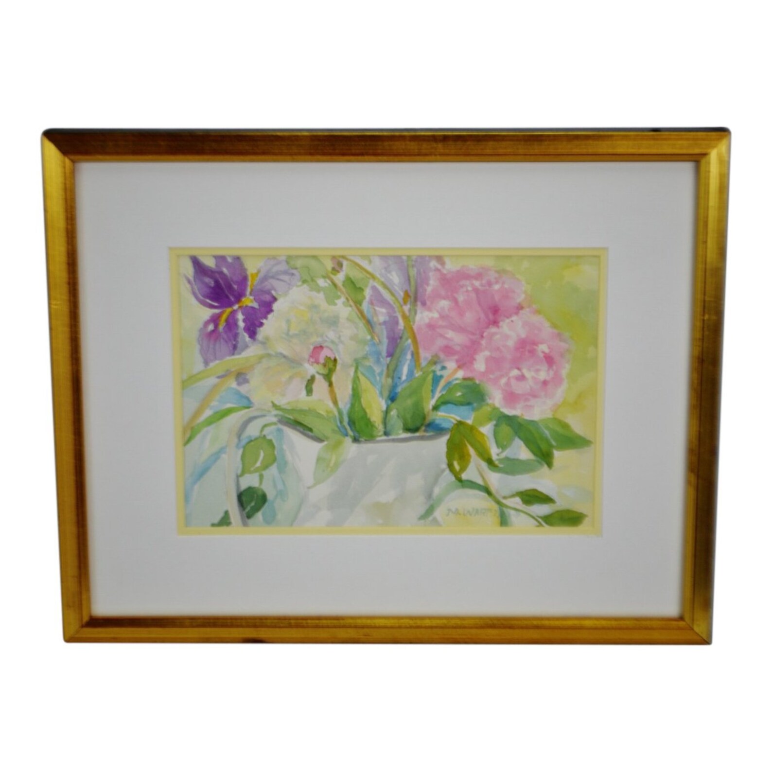 Vintage Framed Floral Watercolor Painting Artist Signed Etsy
