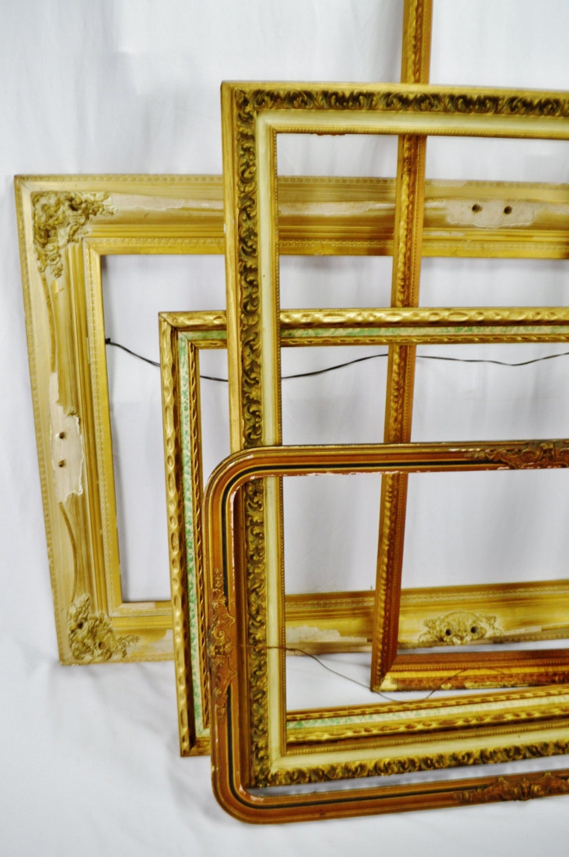 Vintage Large Wood Picture Frames Group of 5 Etsy