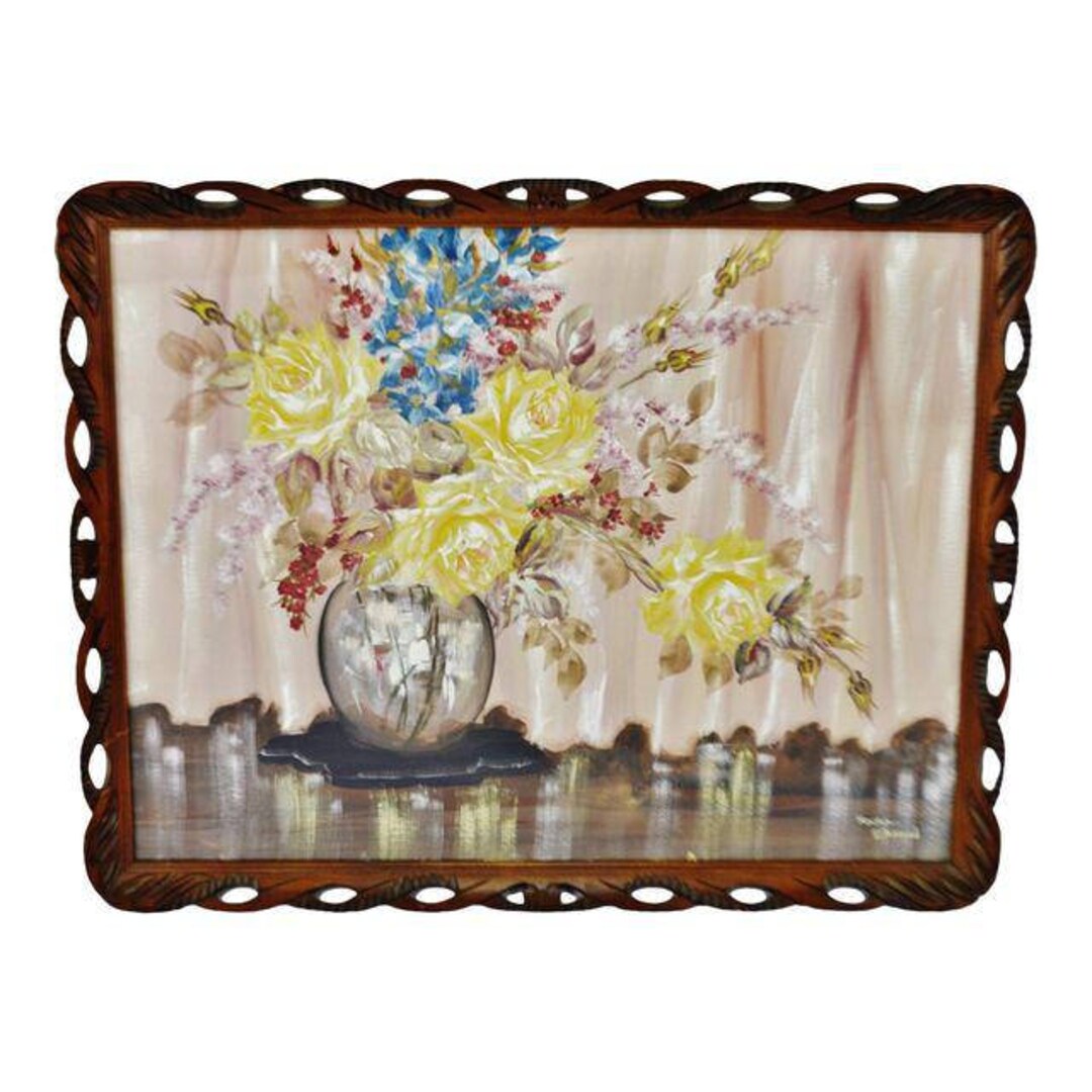 Art Deco Zara Ellwood Framed Gouache Watercolor on Board Etsy