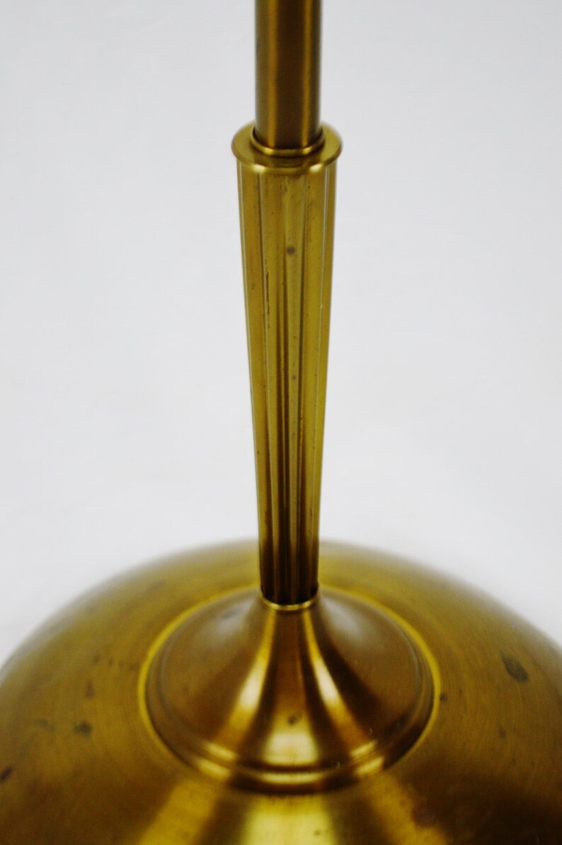 Art Deco Brass Swing Arm Floor Lamp with Diffuser