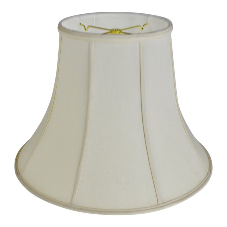 Vintage Fabric Lined Bell Lamp Shade W Spider Reflector Image 0