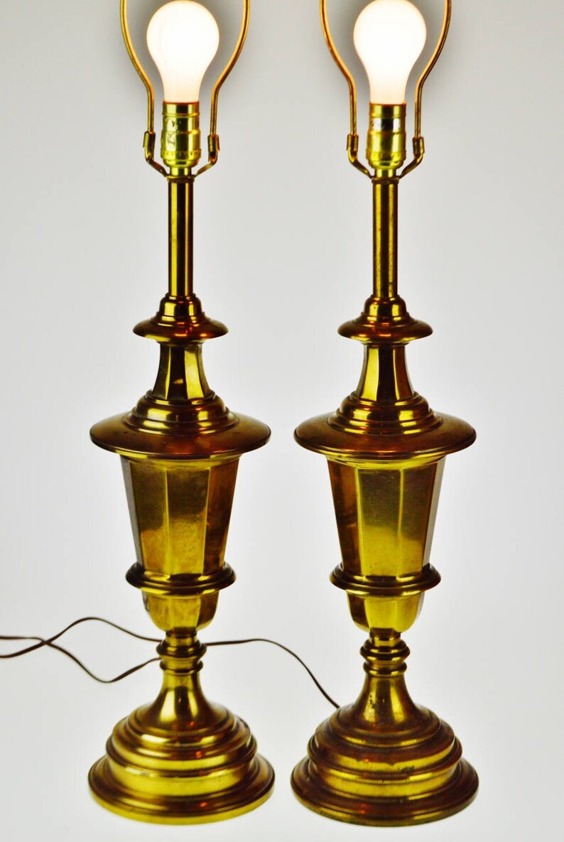 Vintage Brass Stiffel Table Lamps A Pair Etsy