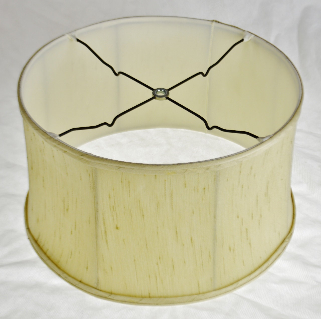 Vintage Linen Lined Lamp Shade W Spider Reflector Fitter Etsy UK
