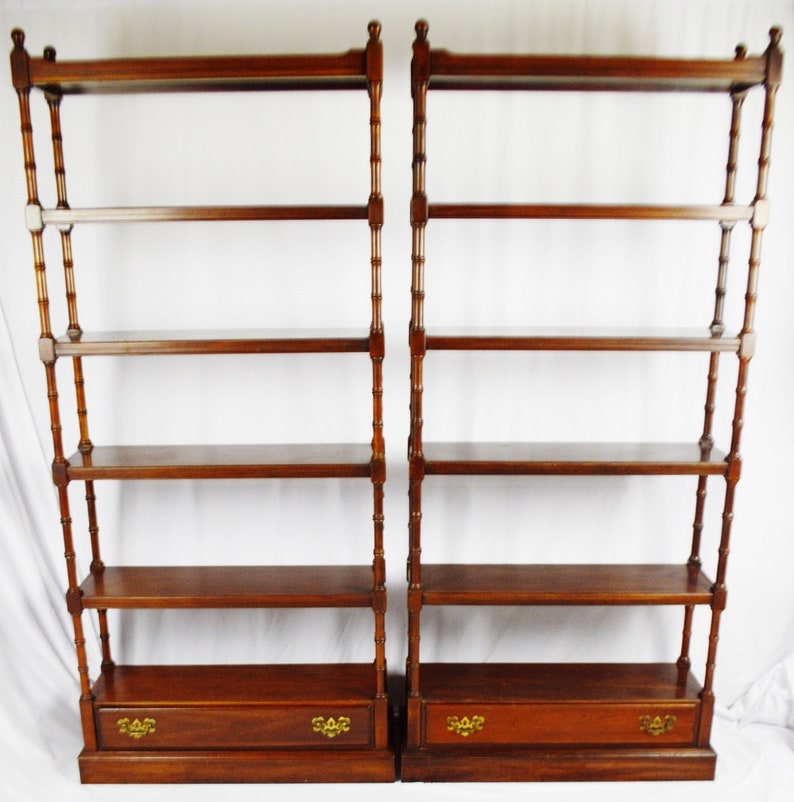 A Pair Vintage Ethan Allen Bookshelves