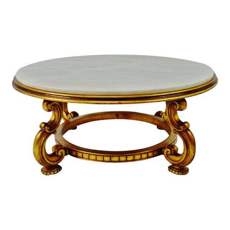Vintage 1940 S Weiman Heirloom Quality James Mont Style Marble Top Coffee Table