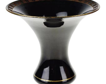 Vintage Black Glass Vase