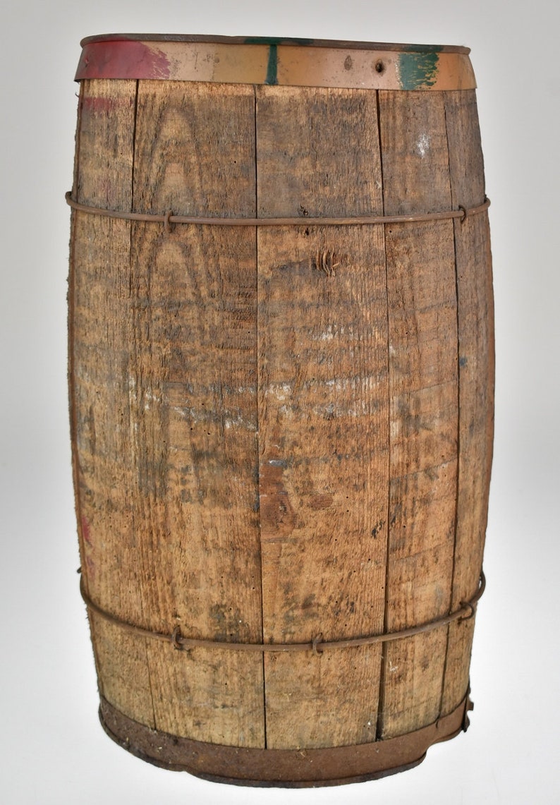 Antique Wooden Nail Keg Cask Barrel Etsy