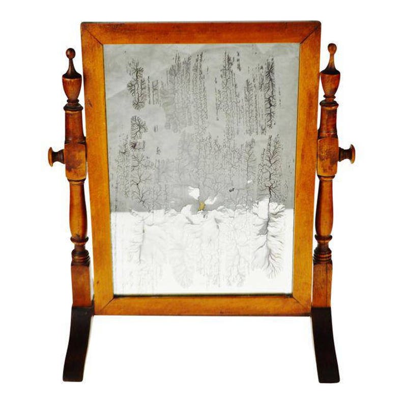 Vintage Wood Table Top Shaving Mirror Vintage Wood Table Top Shaving Mirror