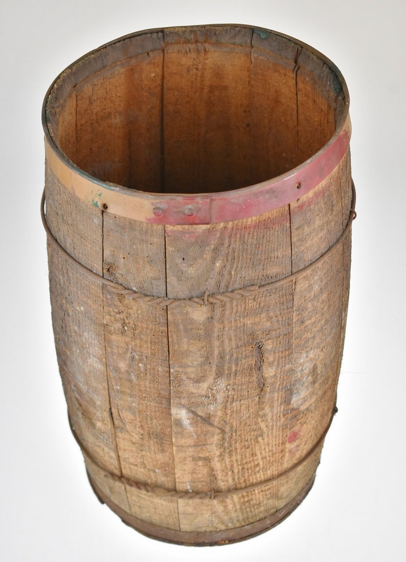 Antique Wooden Nail Keg Cask Barrel Etsy