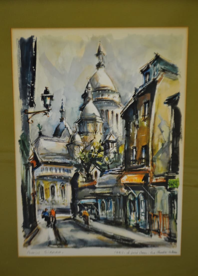 Vintage Large Framed Marius Girard Paris Watercolor Prints A Pair - Etsy