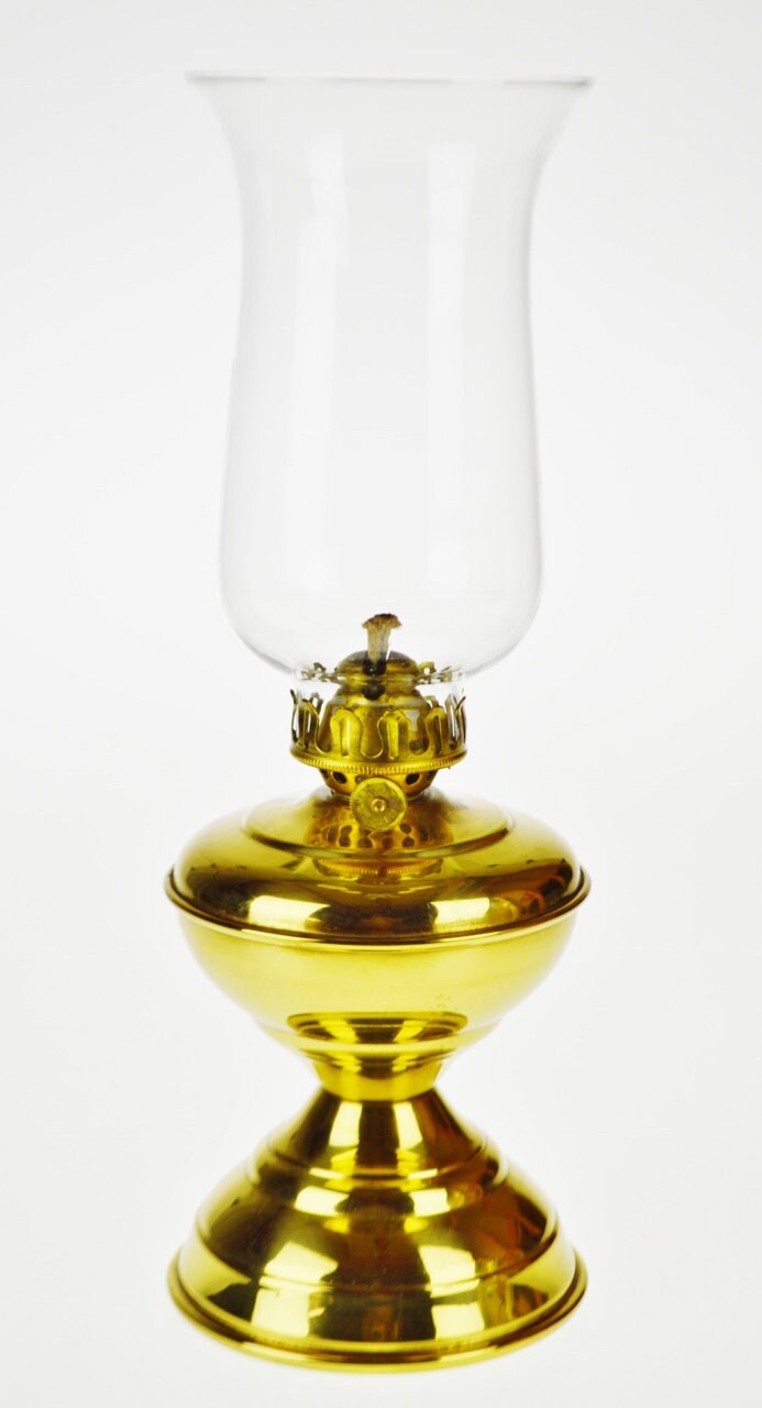 Vintage English Made for Lamplight Brass Oil Lamp Base With Shade